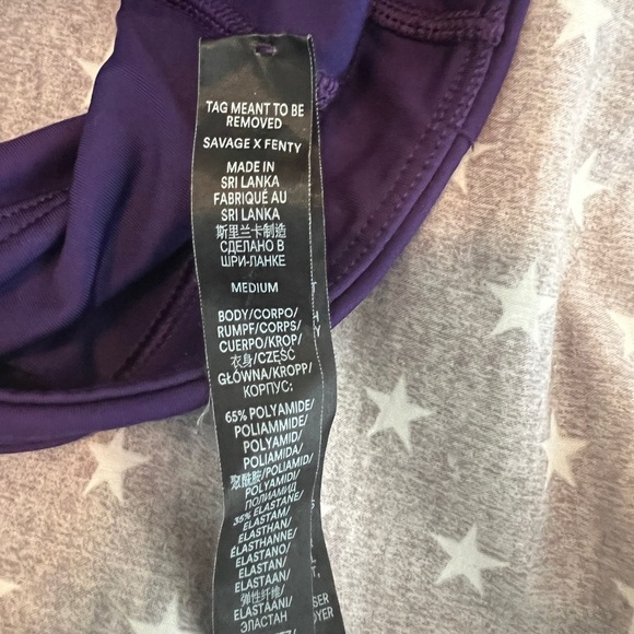 Savage X Fenty XCCENTUATE MEDIUM-IMPACT LONGLINE SPORTS BRA - size M - purple - Picture 6 of 6